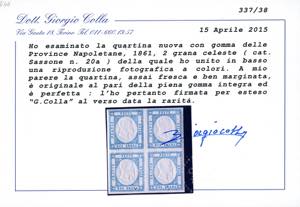 1861 - 2 grana celeste (20a), ... 