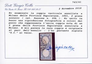 1861 - 2 grana azzurro (20b), ... 