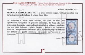 1861 - 2 grana azzurro (20b), ... 