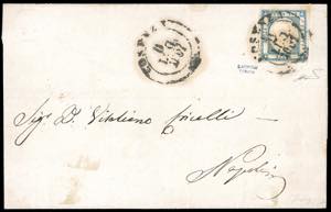 1861 - 2 grana azzurro chiaro, EFFIGIE ... 