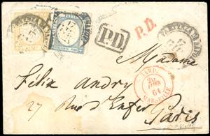 1861 - 50 grana azzurro grigio, due ampi ... 