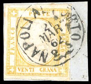 FALSI PER POSTA 1862 - 20 grana giallo ... 