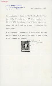 1858 - 3 soldi nero, I tipo, dent. ... 