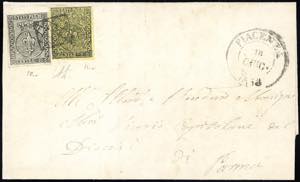 1853 - 5 cent. giallo arancio, 10 cent. ... 