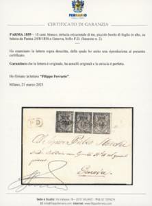 1856 - 10 cent. bianco (2), ... 
