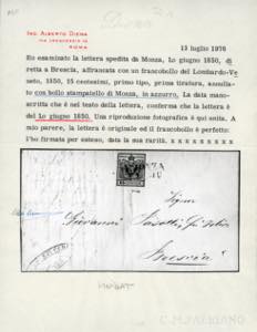 1850 - 15 cent. rosso, I tipo, ... 