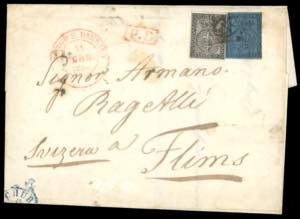 1854/56 - Rarissimo insieme di tre ... 