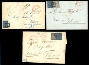 1854/56 - Rarissimo insieme di tre lettere ... 