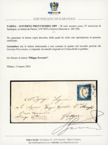 1859 - 20 cent. azzurro scuro IV ... 