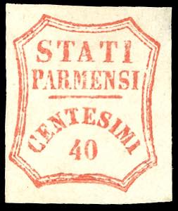 1859 - 40 cent. vermiglio (17), nuovo, gomma ... 