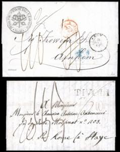 1833/57 - Due lettere non affrancate per i ... 