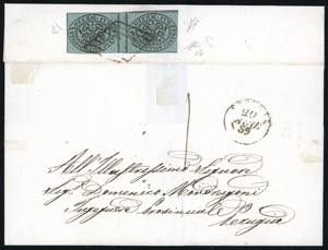 1855 - 1/2 baj grigio verdastro (1b), coppia ... 