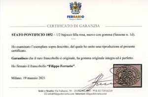 1852 - 1/2 baj lilla rosa (1d), ... 