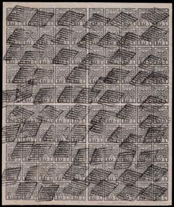 1852 - 5 baj rosa chiaro (6), foglio ... 