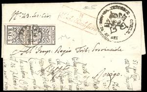 1852 - 5 baj rosa chiaro (6), due esemplari, ... 