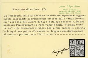 1852 - 5 baj rosa chiaro, STAMPA ... 