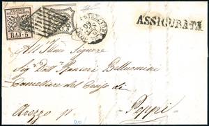 1860 - 5 baj rosa carminio, 8 baj bianco ... 