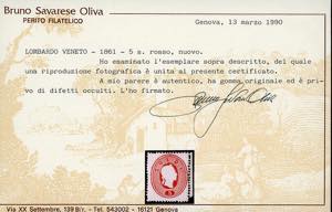 1861 - 5 soldi rosso (33), nuovo, ... 