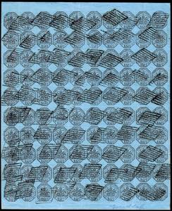 1854 - 7 baj azzurro, INCHIOSTRO ... 