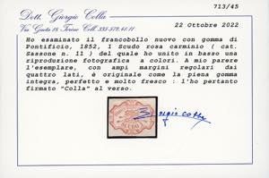 1852 - 1 scudo rosa carminio (11), ... 