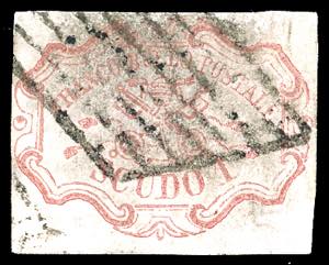 1852 - 1 scudo rosa carminio (11), ... 