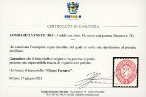 1863 - 5 soldi rosa, dent. 14 ... 