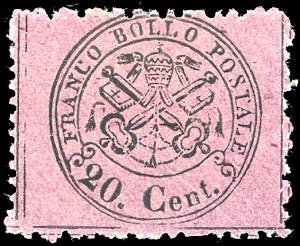 1868 - 20 cent. violetto (28b), nuovo, gomma ... 
