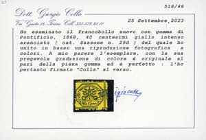 1868 - 40 cent. giallo intenso ... 