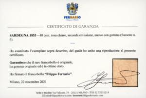 1853 - 40 cent. rosa chiaro (6), ... 