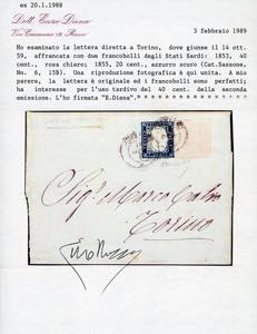 1859 - 40 cent. rosa chiaro, II ... 