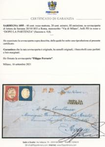 1855 - 40 cent. rosso mattone, 20 ... 