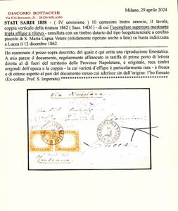 1862 - 10 cent. bistro arancio, ... 