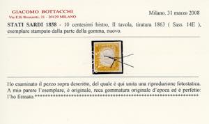 1863 - 10 cent. bistro, varietà ... 