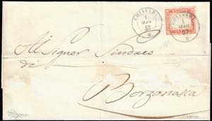 1857 - 40 cent. vermiglio rosa (16c), ... 