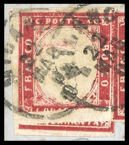 1860 - 40 cent. carminio, due ... 