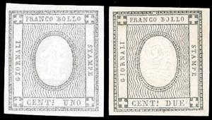 1861 - 1 cent. e 2 cent. per stampati ... 