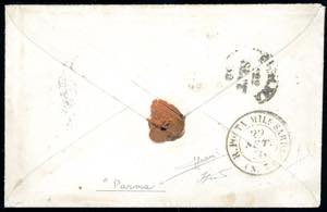 1860 - Busta non affrancata da Piacenza ... 