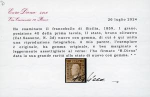 1859 - 1 grano bruno olivastro, I ... 