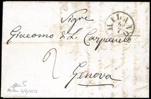 1859 - Lettera non affrancata, completa di ... 