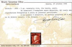 1859 - 5 grana vermiglio vivo, II ... 