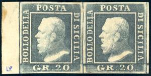 1859 - 20 grana grigio ardesia (13), coppia ... 