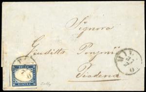 1859 - 20 cent. cobalto oltremare IV ... 