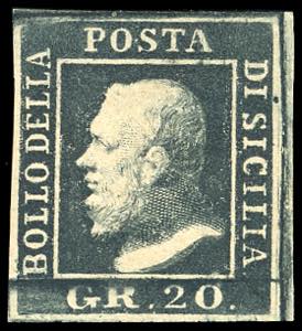 1859 - 20 grana nero ardesia (13a), pos. 71, ... 