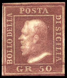 1859 - 50 grana lacca bruno (14), stampa con ... 