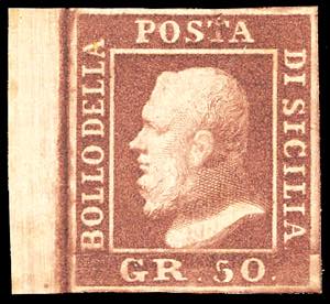 1859 - 50 grana cioccolato (14a), bordo di ... 