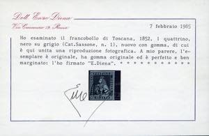 1851 - 1 quattrino nero su grigio ... 