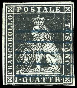 1852 - 1 quattrino nero su grigio (1), ... 