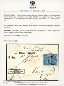 1855 - 2 crazie azzurro chiaro su ... 