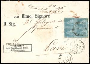 1855 - 2 crazie azzurro chiaro su grigio ... 