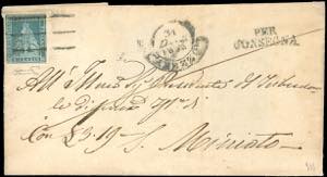 1853 - 2 crazie azzurro verdastro su grigio ... 